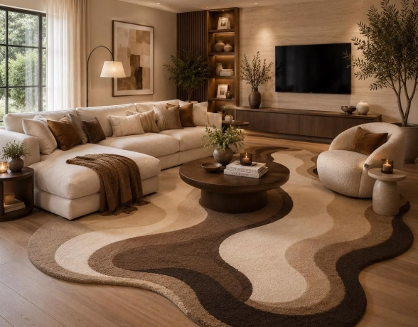 Cream and Walnut Brown
