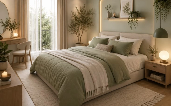 Soft Green and White